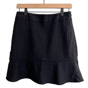 Banana Republic Black Pinstriped Wool Mini Skirt Womens Size 0